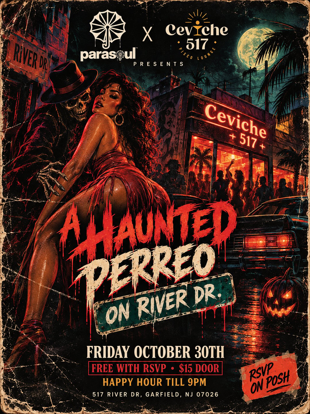 A HAUNTED PERREO ON RIVER DR. flyer
