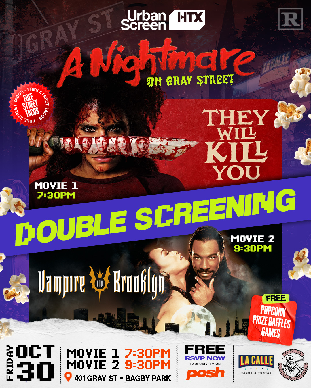 A NIGHTMARE ON GRAY ST: Black Horror Double Screening flyer