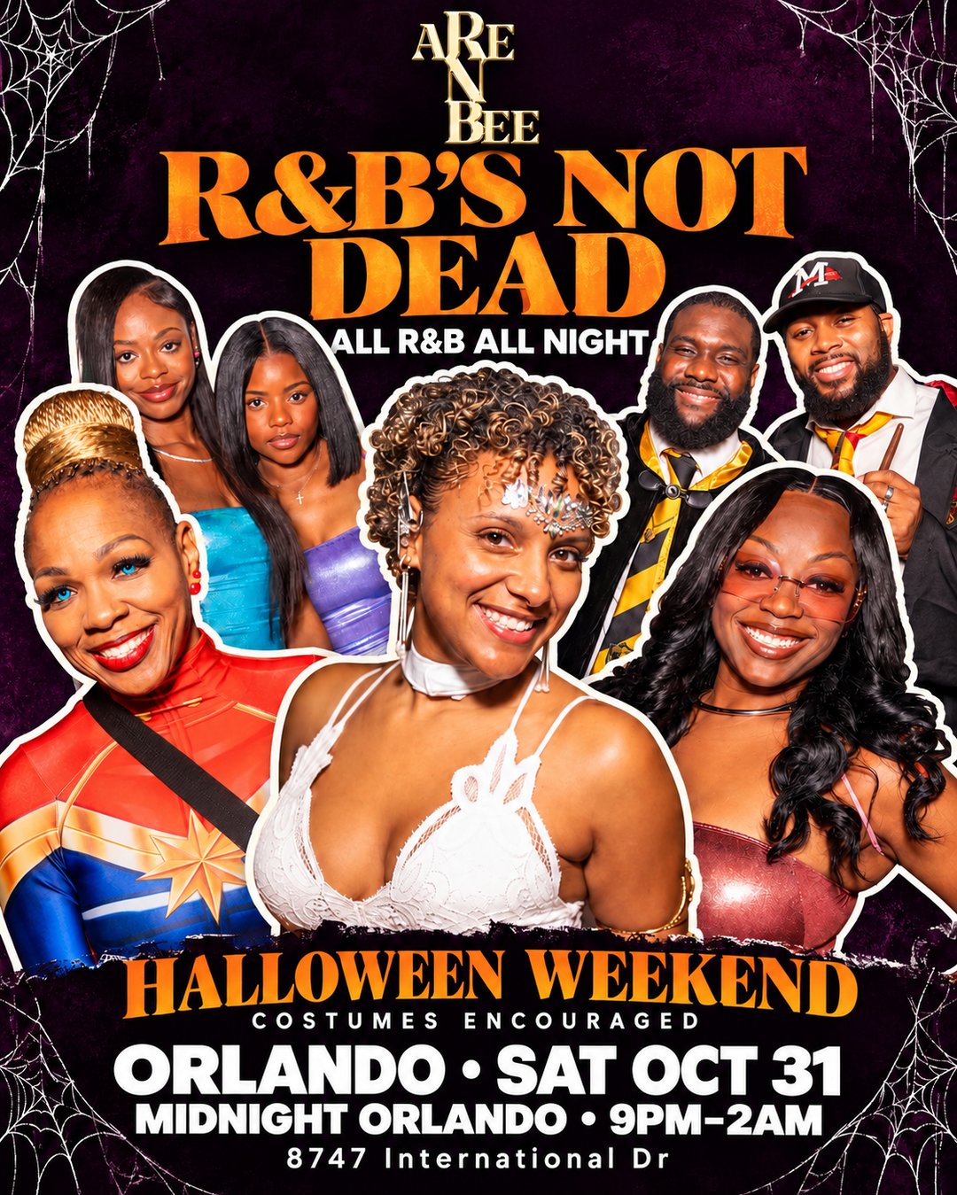 ARE N BEE: R&B’s Not Dead — Orlando Halloween flyer