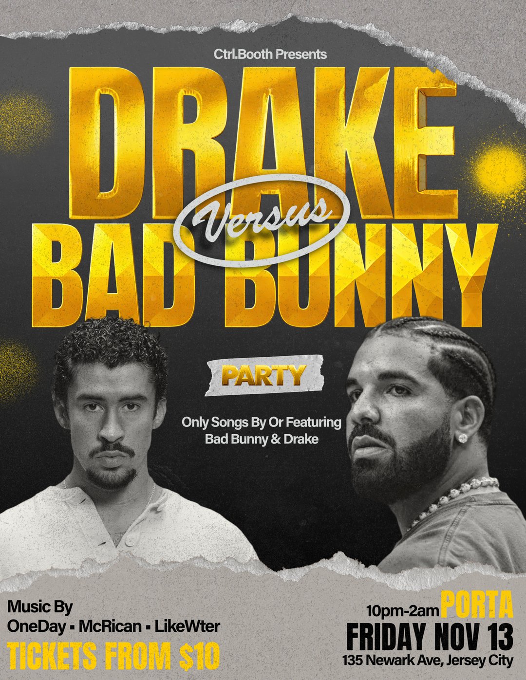 Bad Bunny vs Drake @ Porta JC flyer