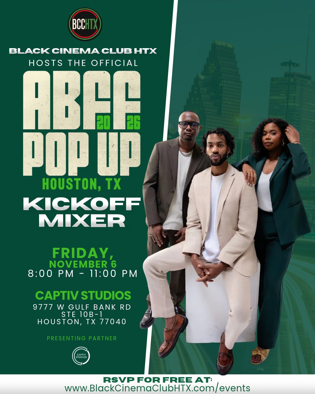 BCCHTX Presents - ABFF Pop Up Houston Kickoff Mixer flyer