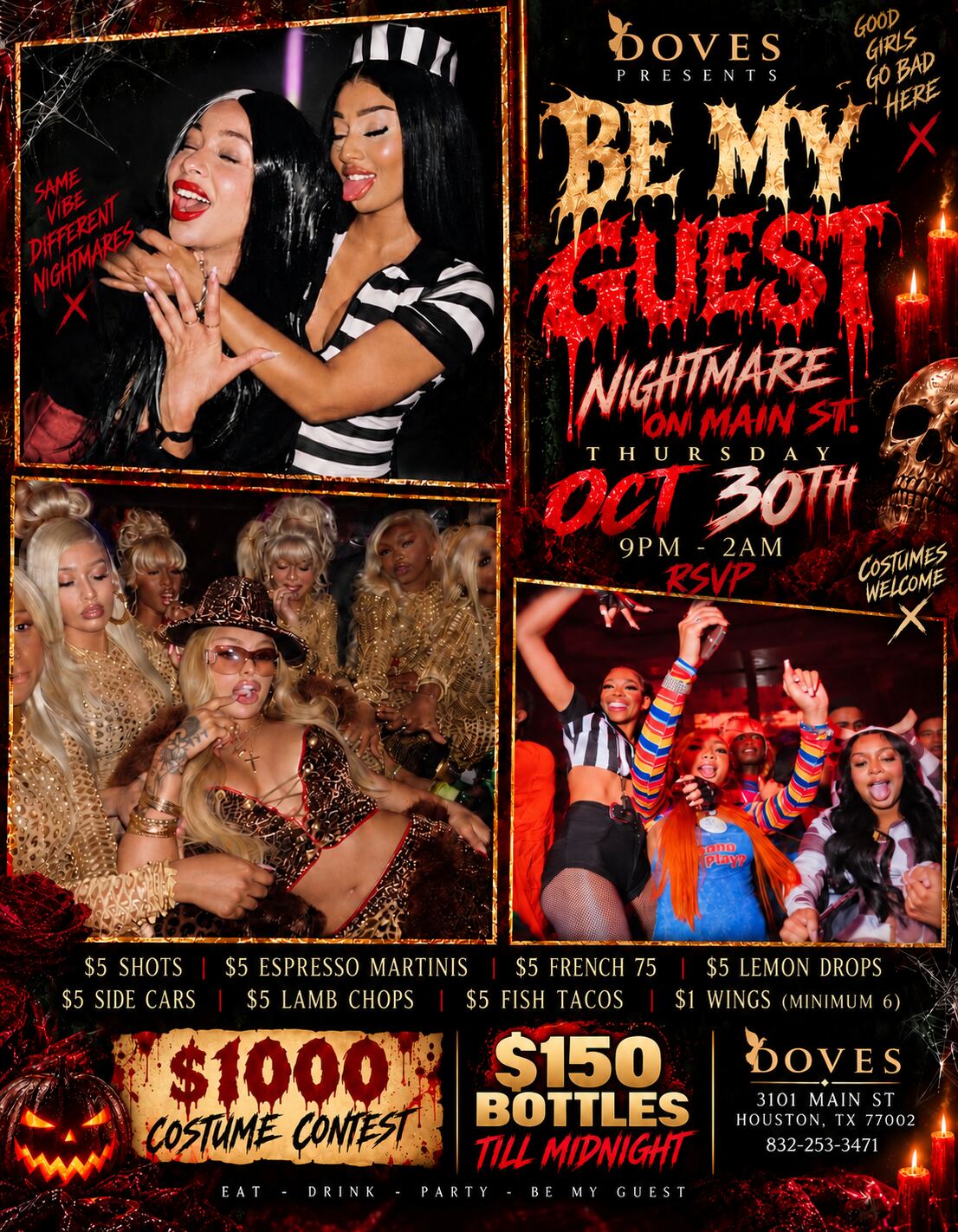BE MY GUEST FRIDAYS 🎃NIGHTMARE ON MAIN ST🎃 flyer