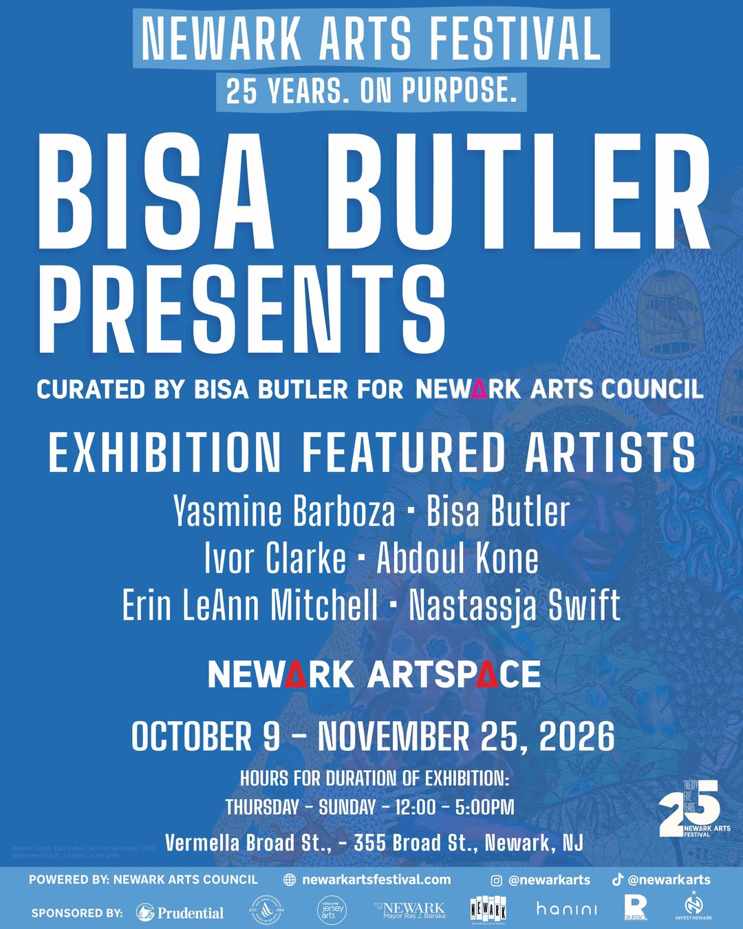 Bisa Butler Presents: A Newark Arts Festival Exhibition flyer