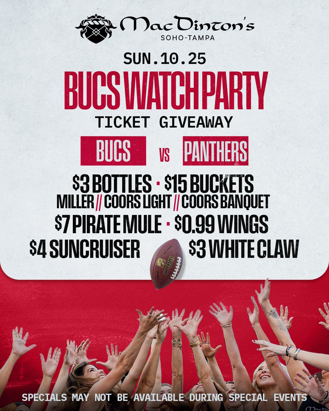 Bucs Watch Party! flyer