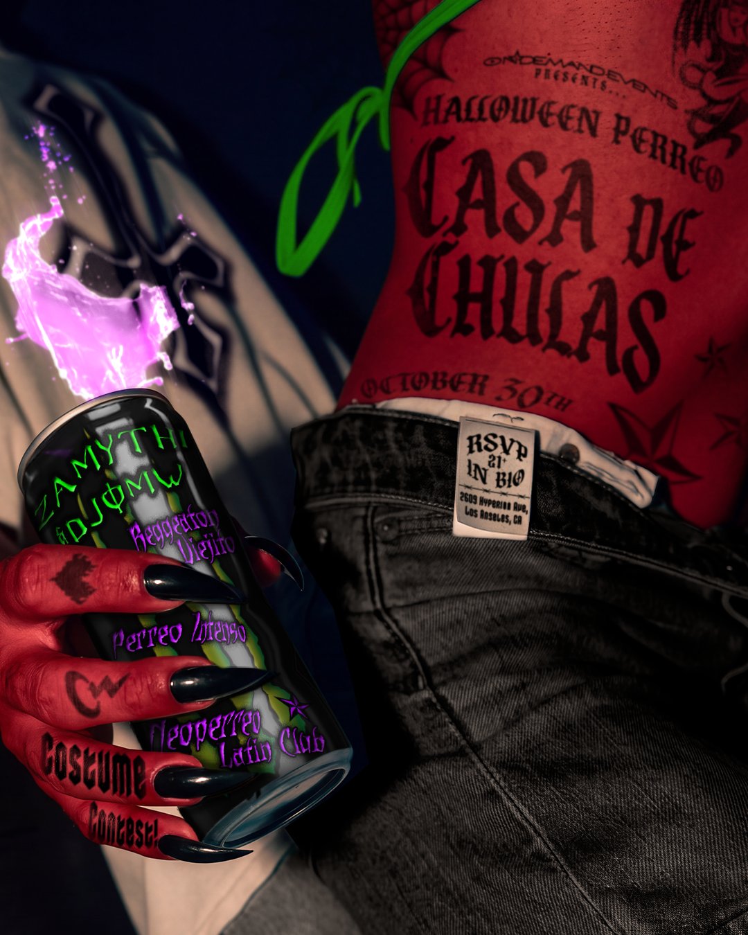 Casa de Chulas - Halloween Perreo & Costume Contest flyer