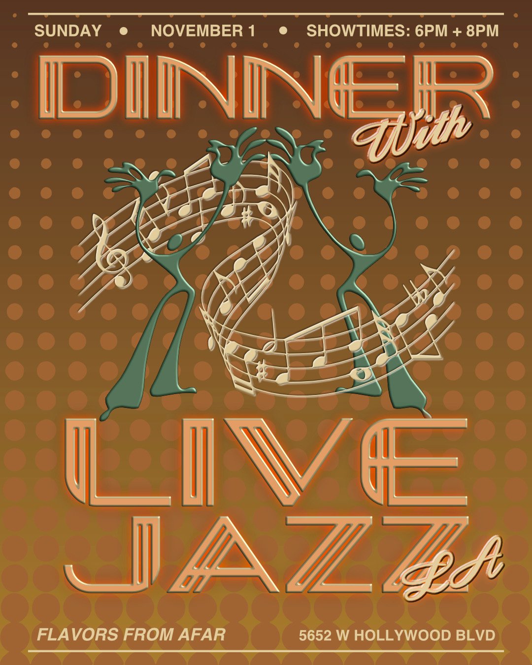 Dinner with Live Jazz LA @ Flavors From Afar flyer