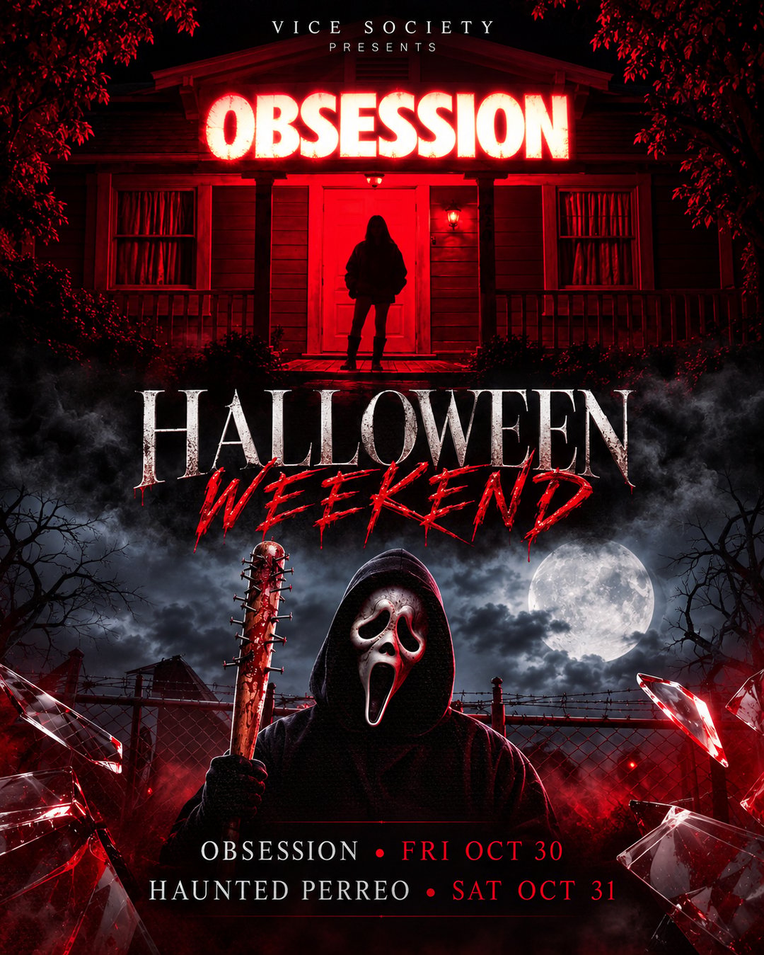 🎃 HALLOWEEKEND 2026 | OBSESSION 🩸 × HAUNTED PERREO 👻 flyer