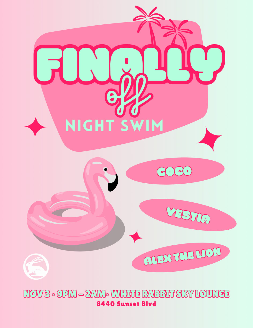 Finally Off: Night Swim flyer