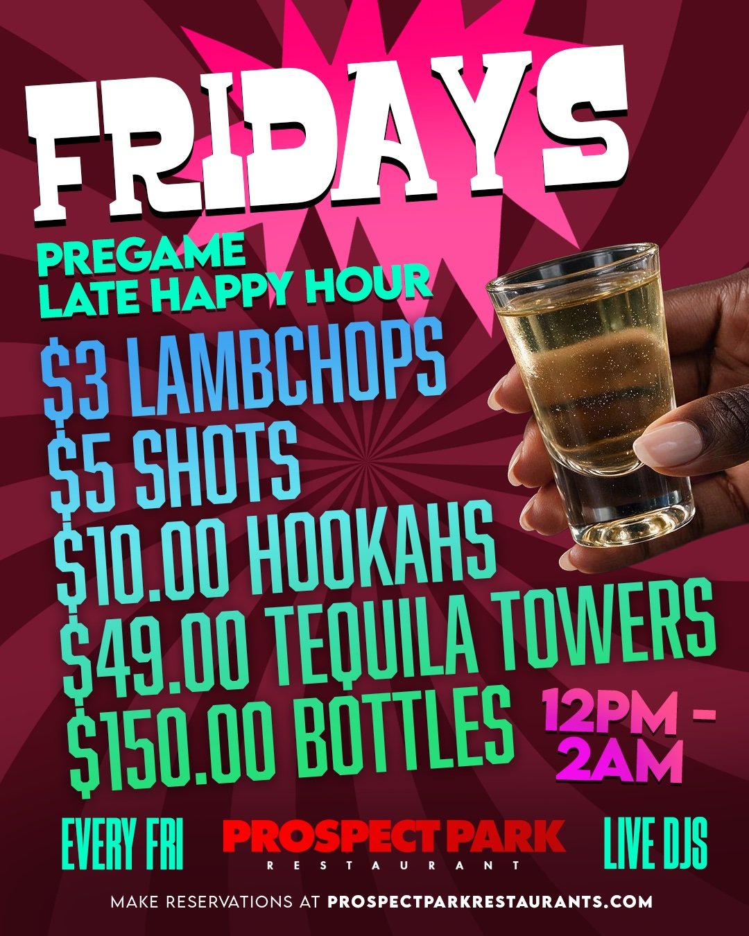 Fridays at Prospect Park | Pre Game + Late Happy Hour flyer