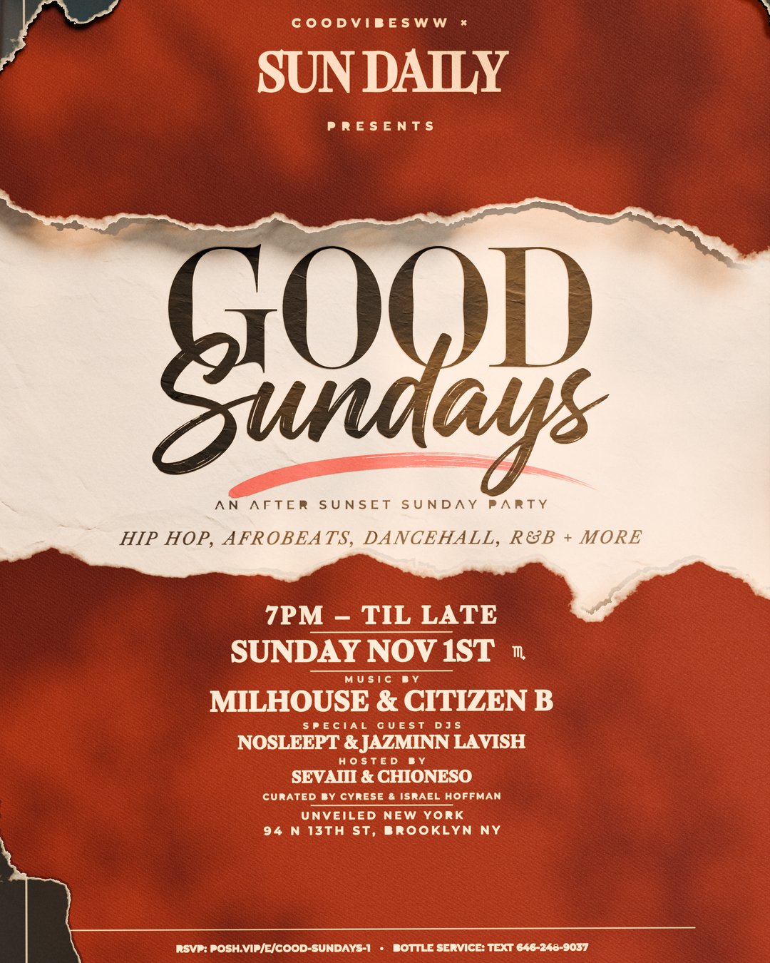 GOOD Sundays: An After-Sunset Sunday Party @ Unveiled New York (Halloween costumes optional) flyer