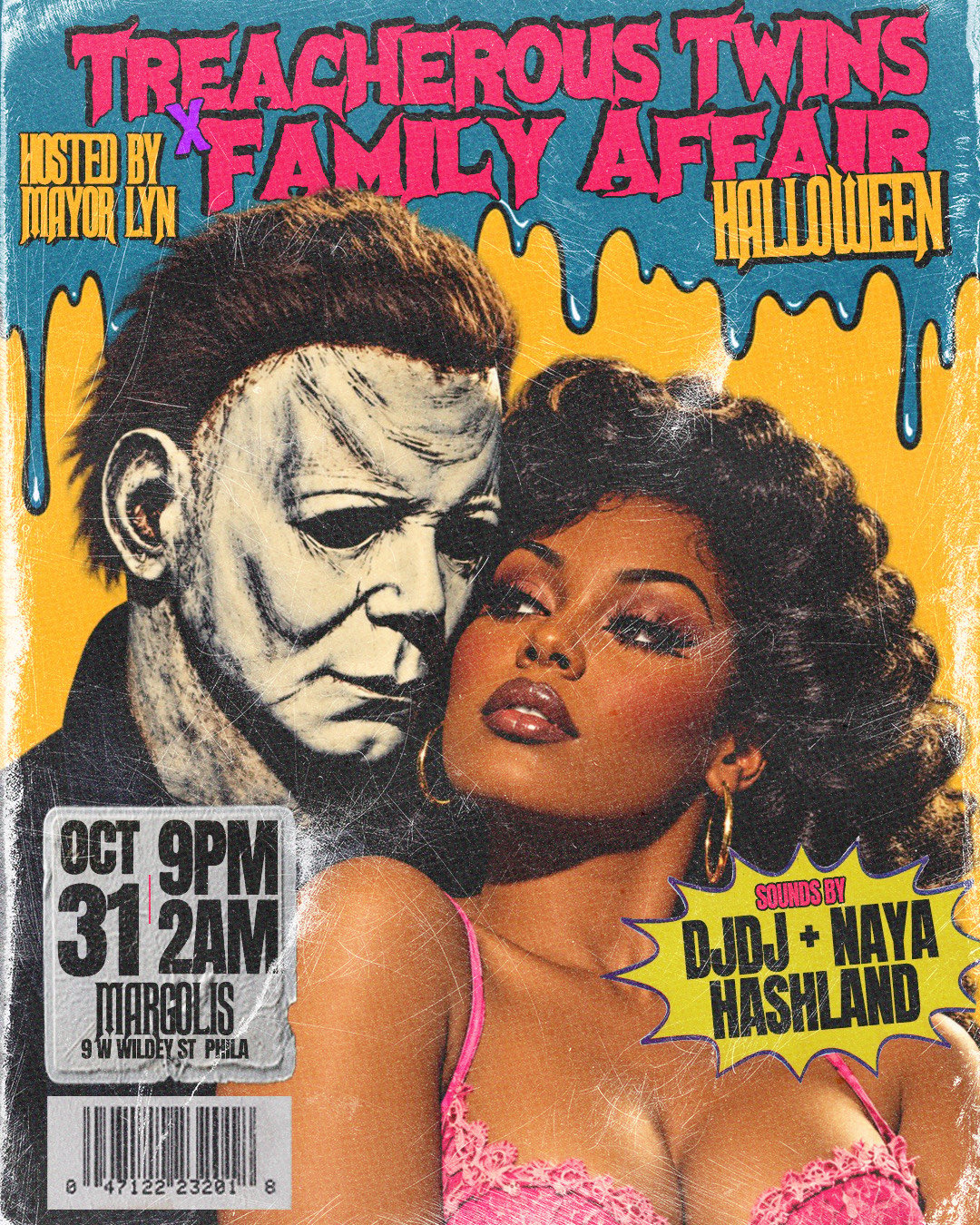 HALLOWEEN | Family Affair x Treacherous Twins COSTUME Party flyer