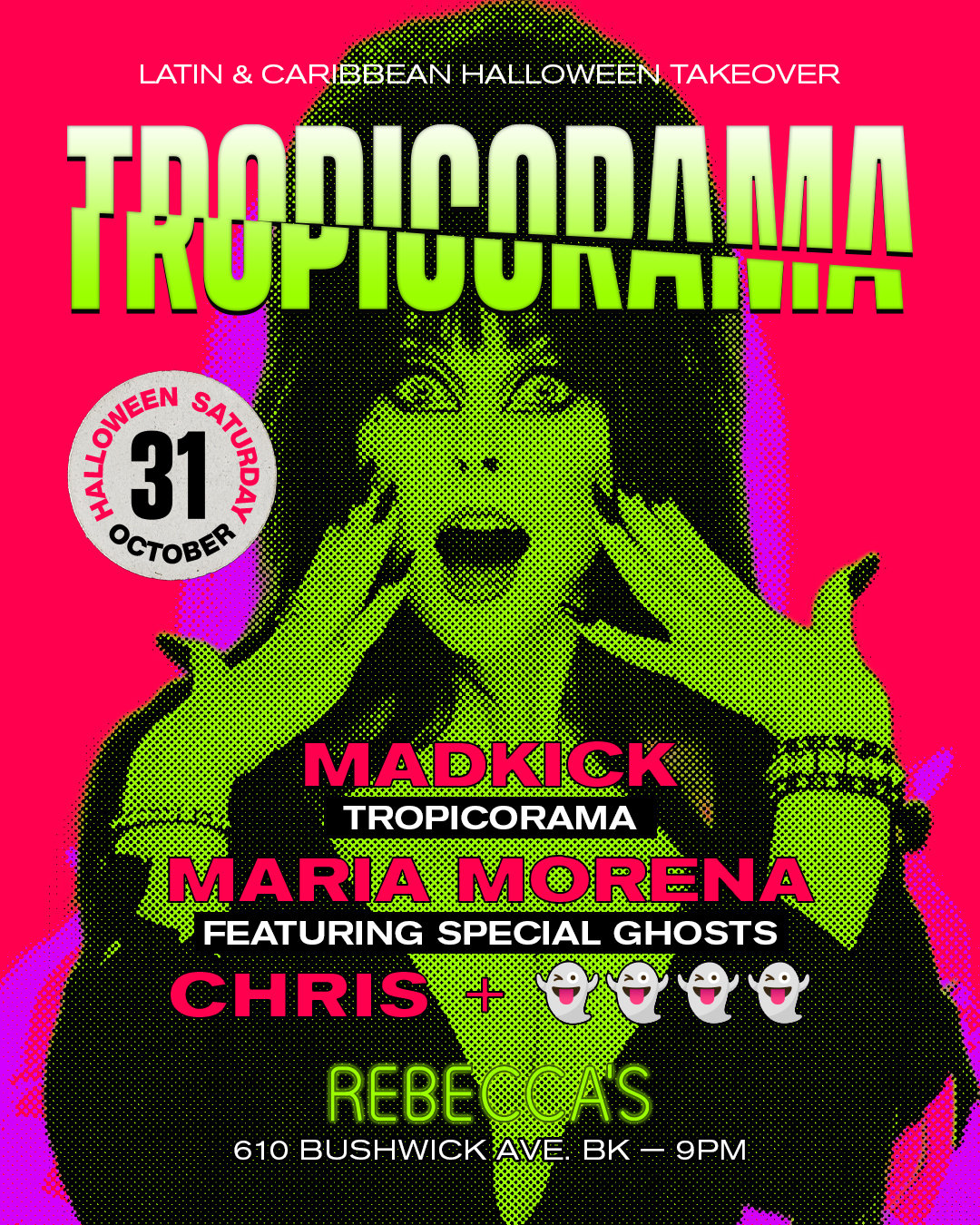 Halloween Tropicorama: Latin & Caribbean Party @ Rebeccas Bar flyer