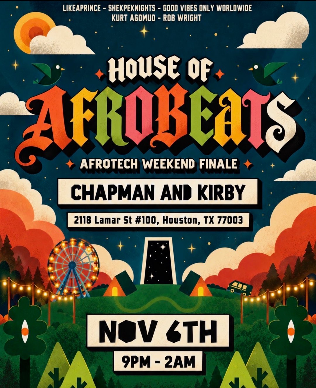 House of Afrobeats !Afrotech Edition Friday Nov 6th at Chapman & Kirby flyer