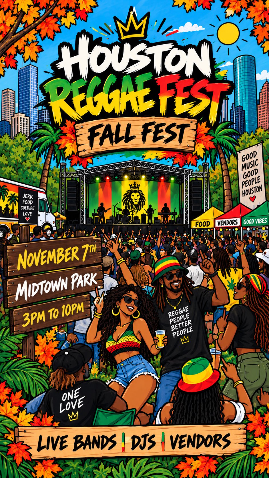 Houston Reggae Fall Fest flyer