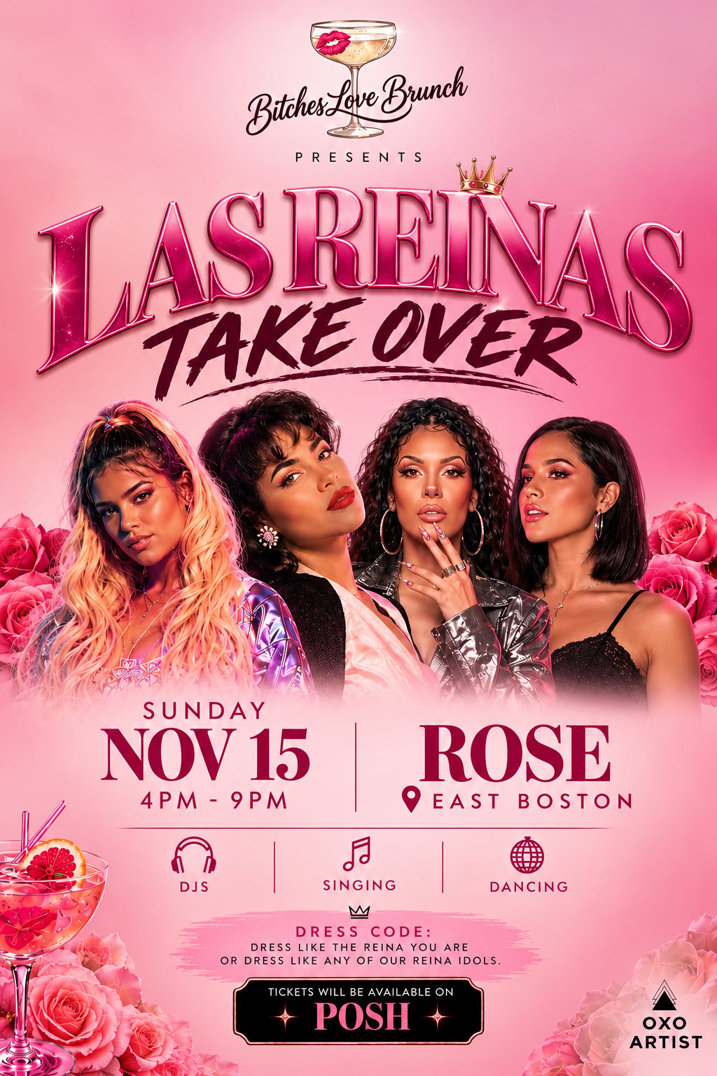 Las Reinas Take Over flyer