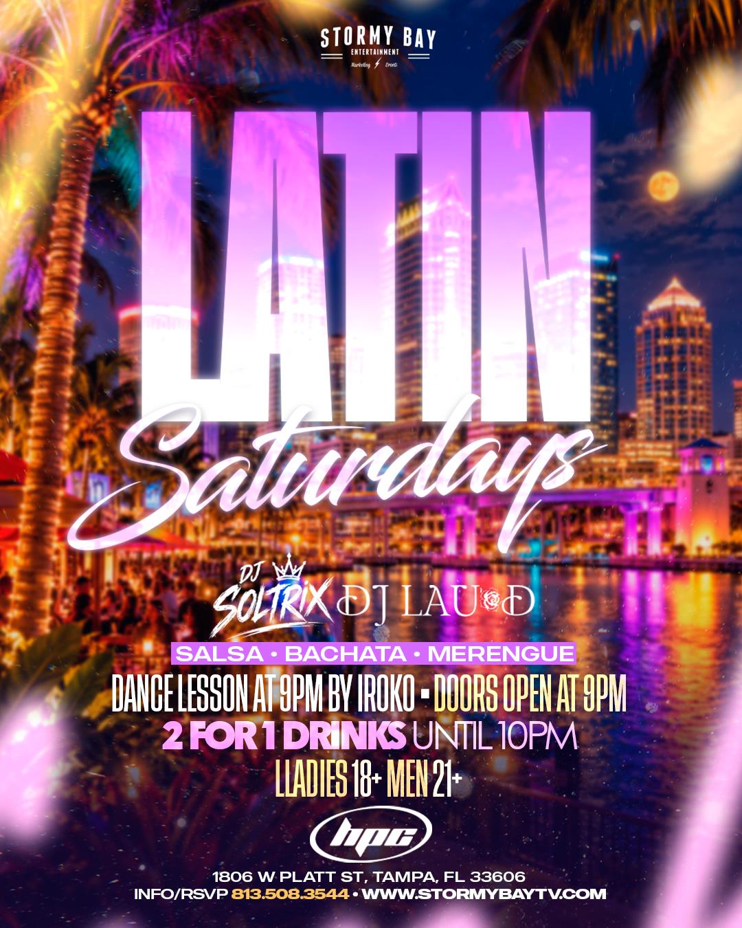 Latin Saturdays at Hyde Park Cafe flyer