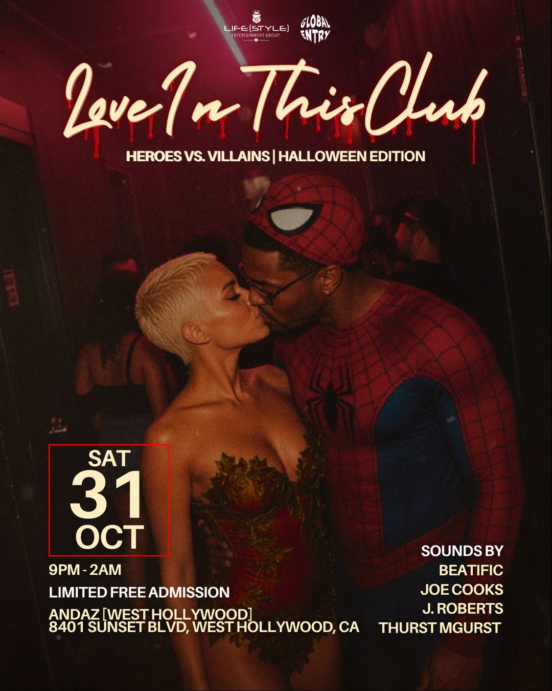 Love In This Club — Heroes vs. Villains Halloween [10.31] flyer