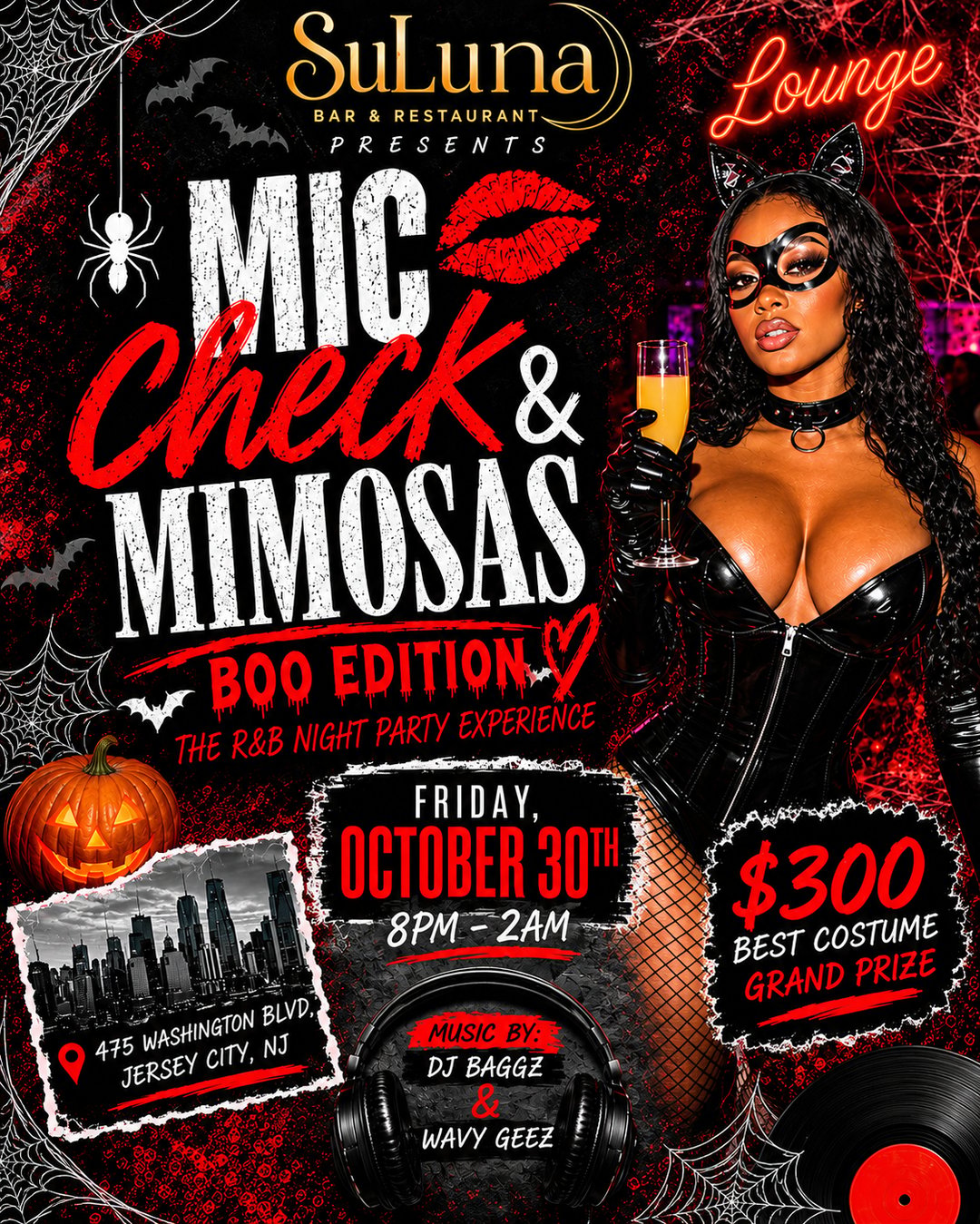 Mic Check & Mimosas “Boo Edition” flyer
