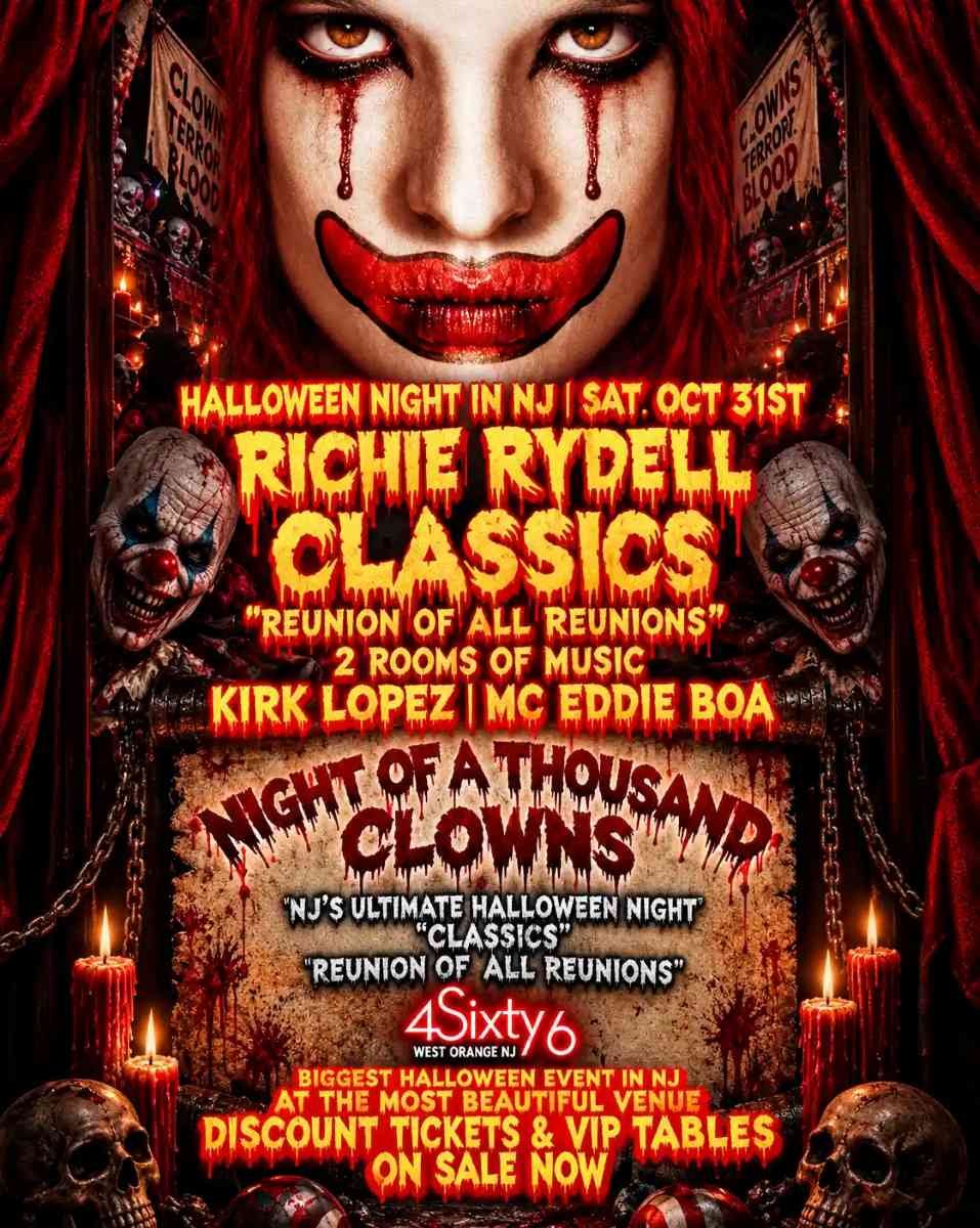 Night of a Thousand Clowns at 4Sixty6 – NJ Halloween Party flyer