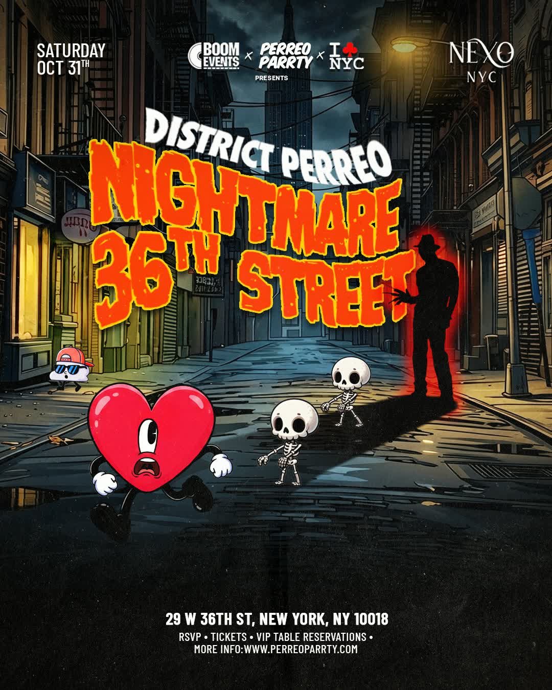 Nightmare on 36th Street Halloween Parrty at Nexo Nightclub flyer