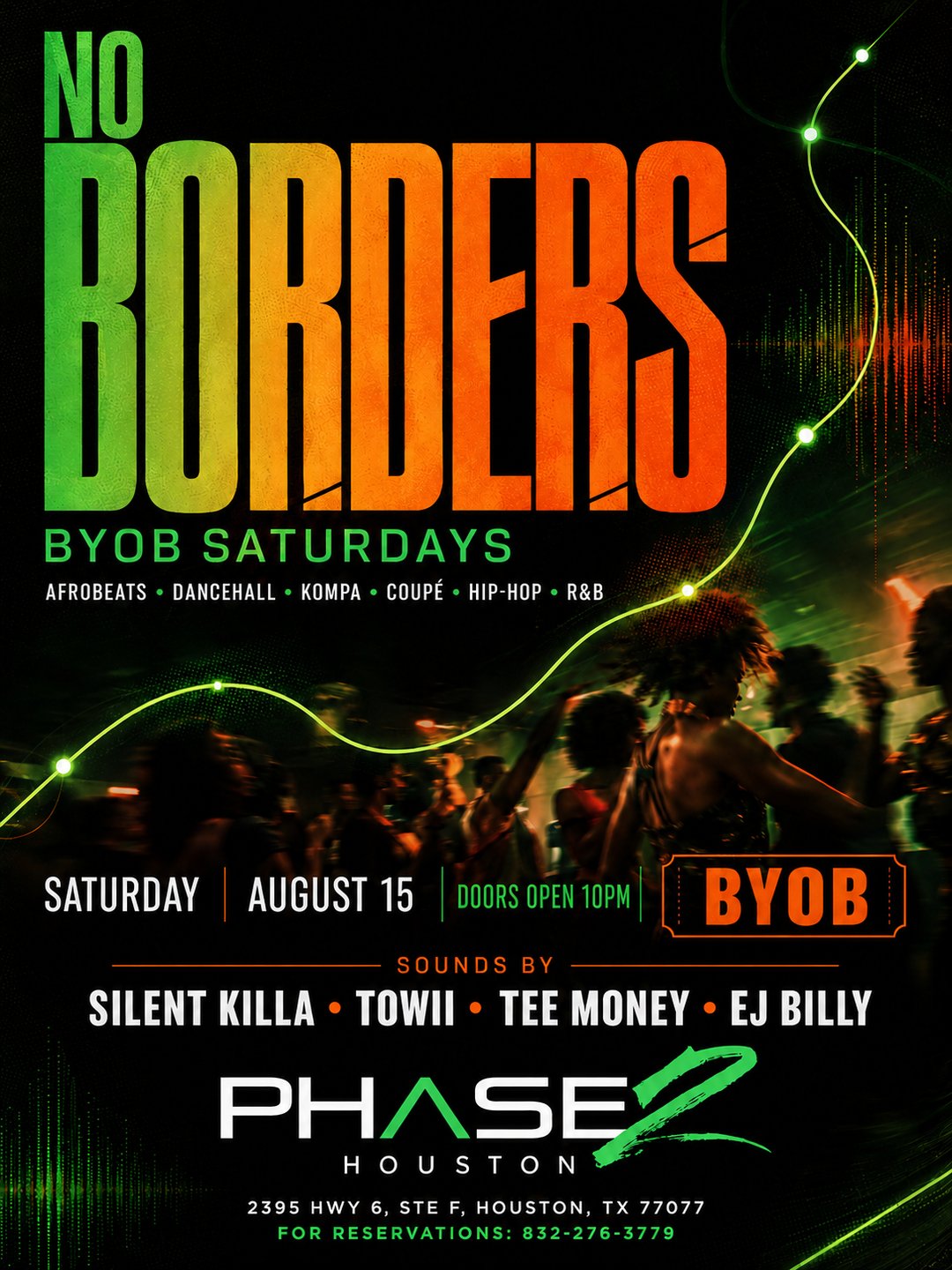 NO BORDERS - BYOB Saturdays flyer