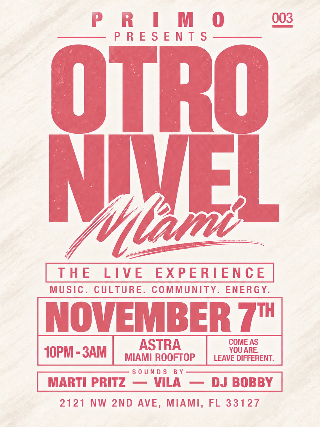 OTRO NIVEL 003: Miami flyer