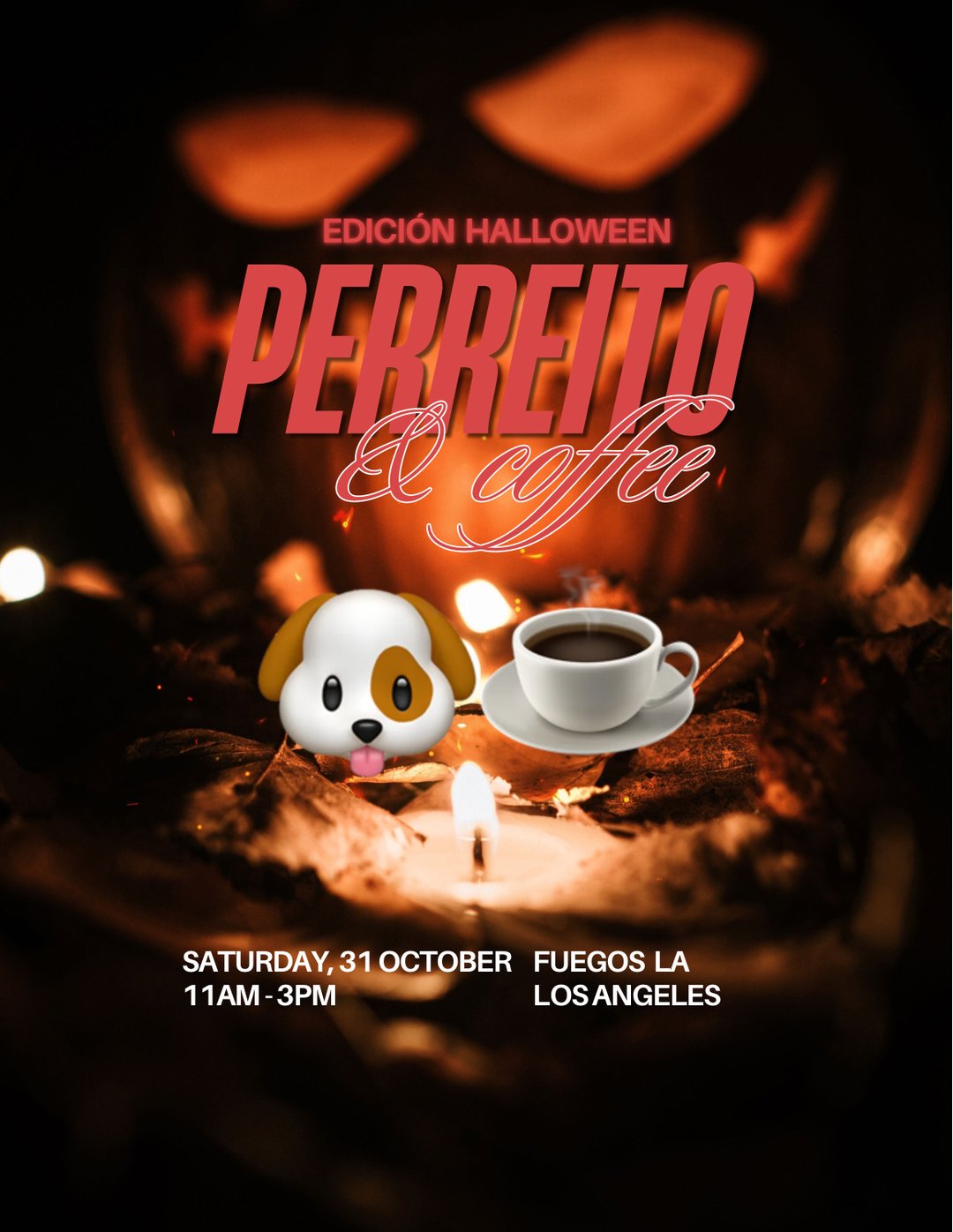 Perreito and Coffee® LA Halloween flyer