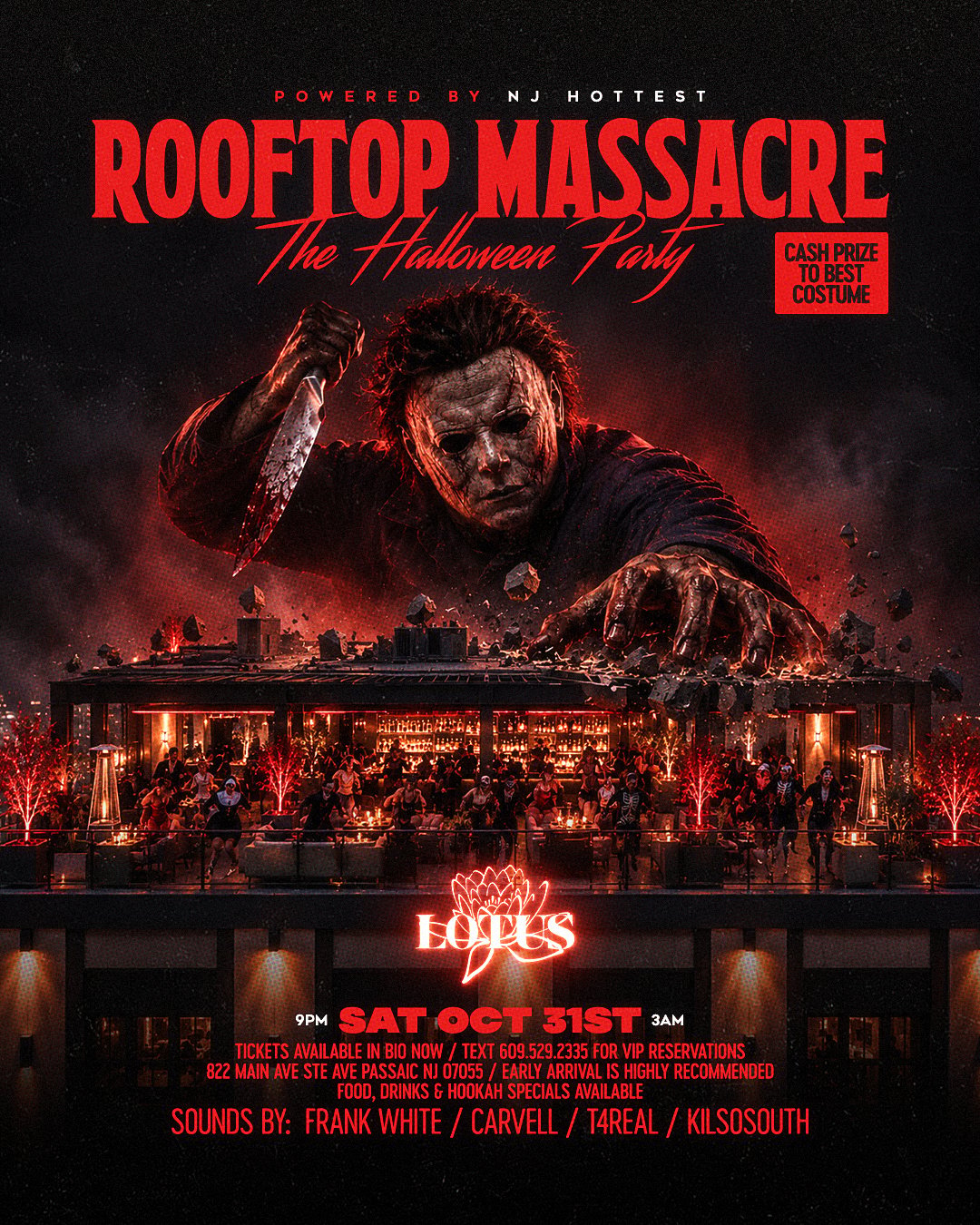 Rooftop Massacre: The Halloween Party flyer