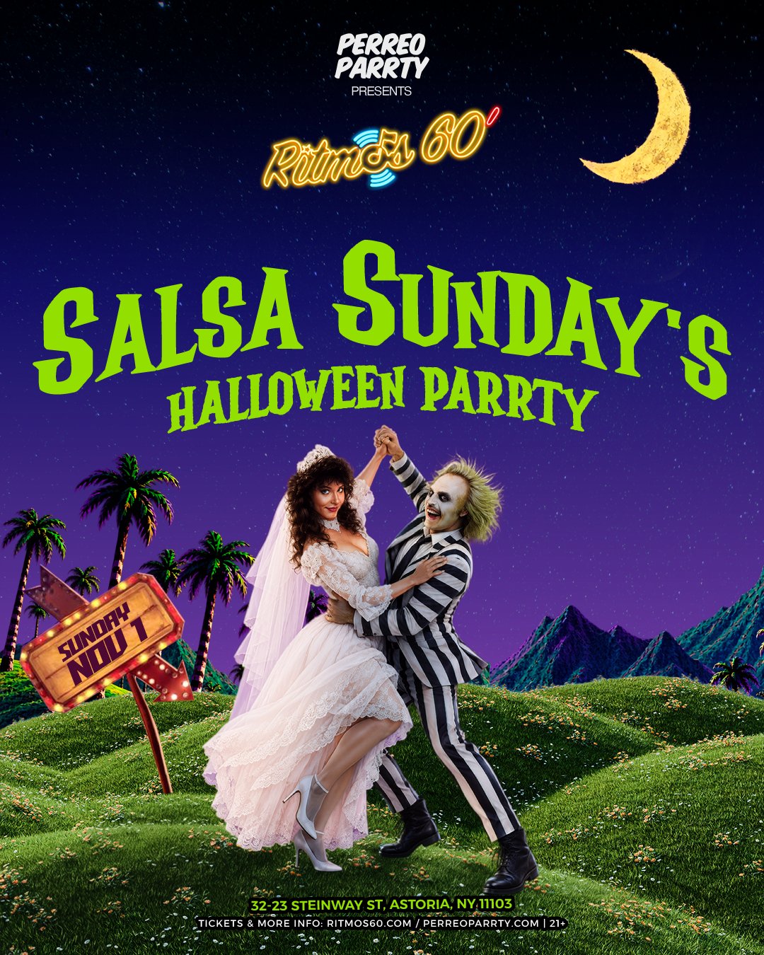 Salsa on Steinway Halloween Colombian Costume Parrty flyer