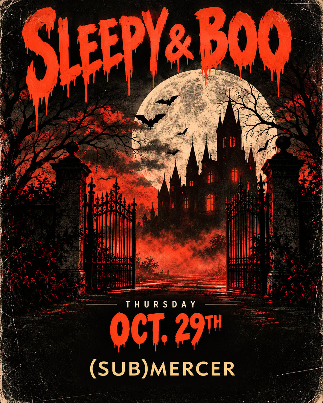 Sleepy & Boo at (Sub)Mercer - Halloween Thursday flyer