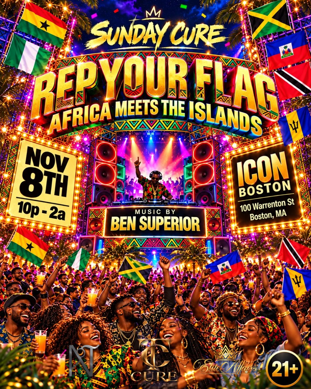 Sunday Cure: Rep Your Flag - Africa Meets The Island (Elite Affairs) flyer