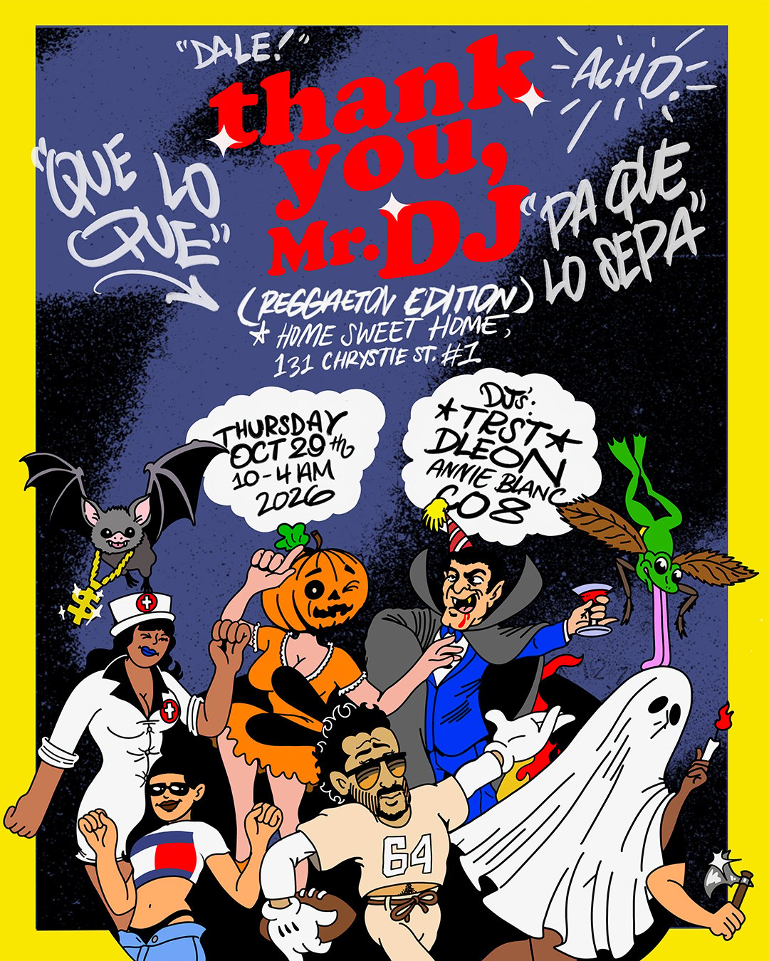 Thank You Mr. DJ (Reggaeton Edition) Halloween flyer