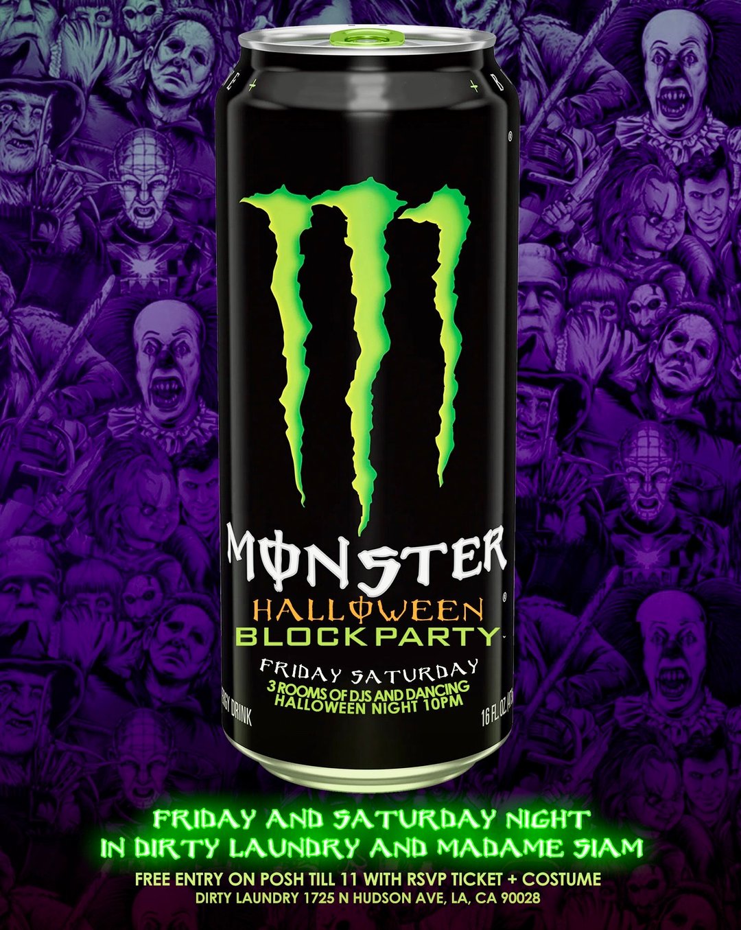 The Halloween Block Party In Dirty Laundry And Madame Siam All Weekend Long! Friday And Saturday Night! flyer