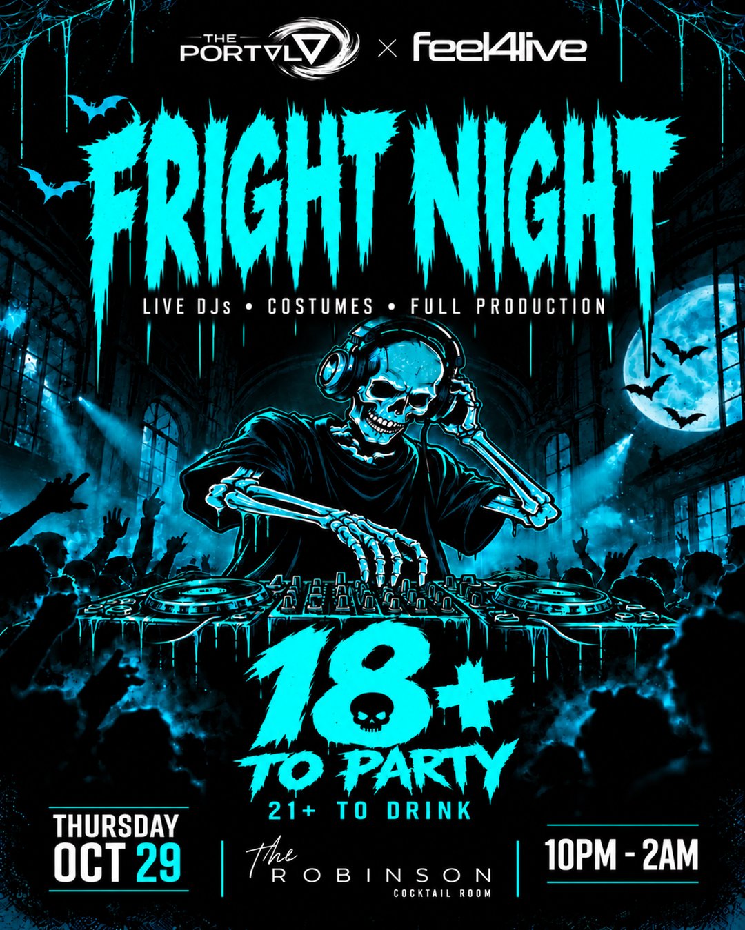 The Portal X Feel4live Presents: "Fright Night" flyer