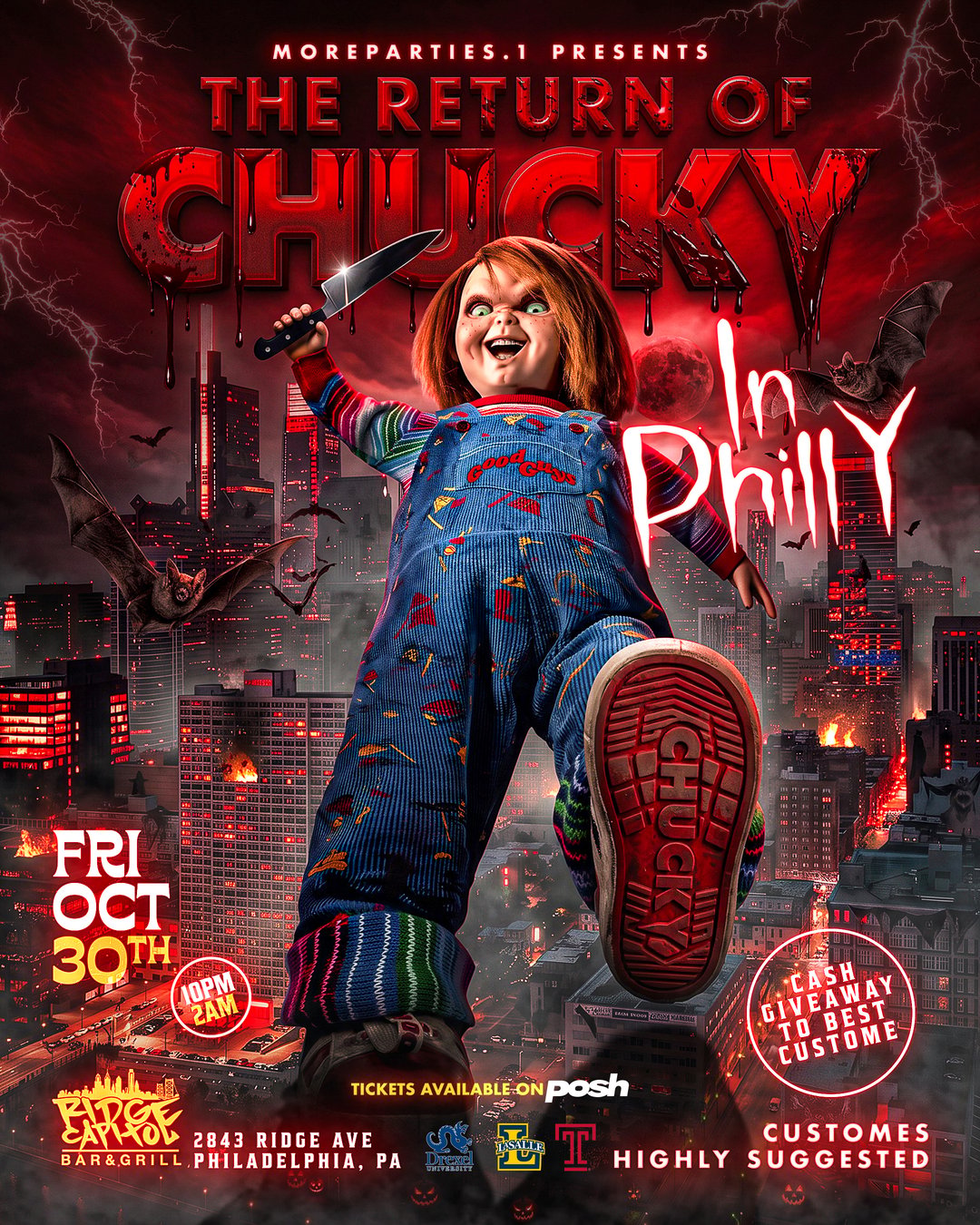 THE RETURN OF CHUCKY IN PHILLY | HALLOWEEN PARTY flyer