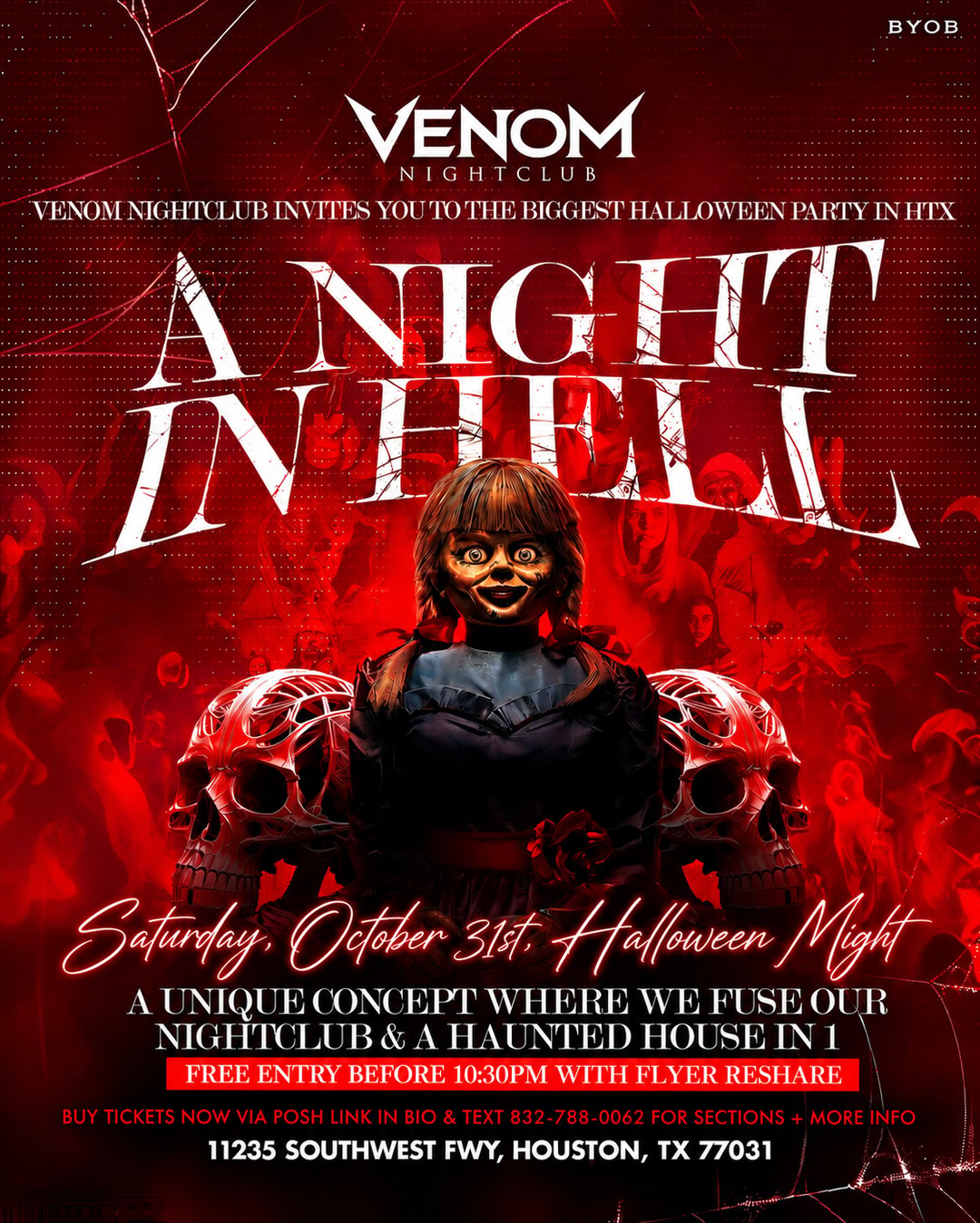 VENOM NIGHTCLUB: A Night In Hell flyer